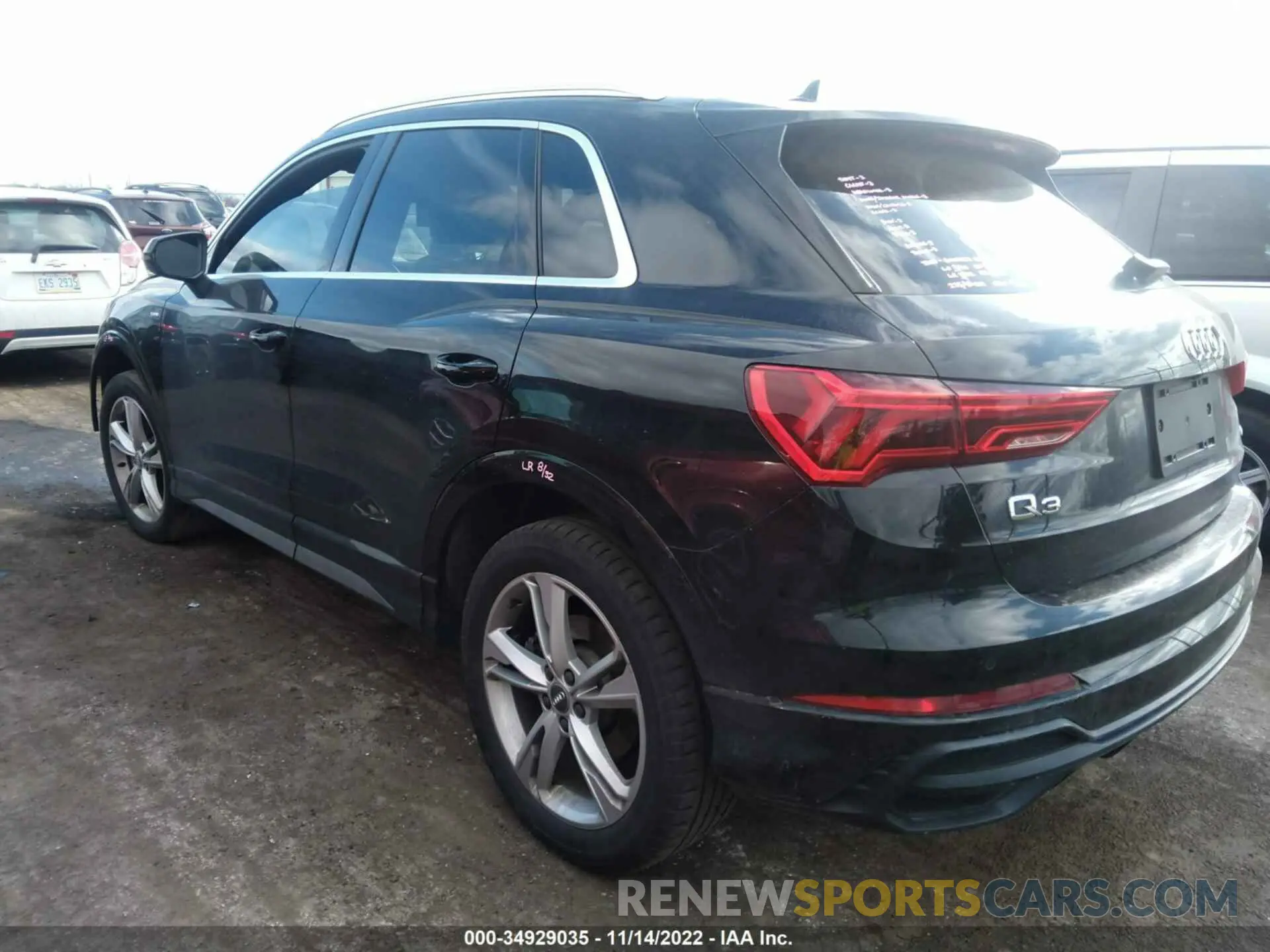 3 fotografías del automóvil dañado WA1EECF35L1084951 AUDI Q3 2020