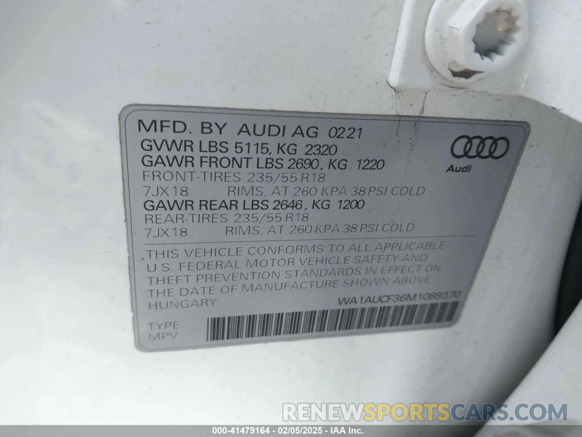9 fotografías del automóvil dañado WA1AUCF36M1089370 AUDI Q3 2021