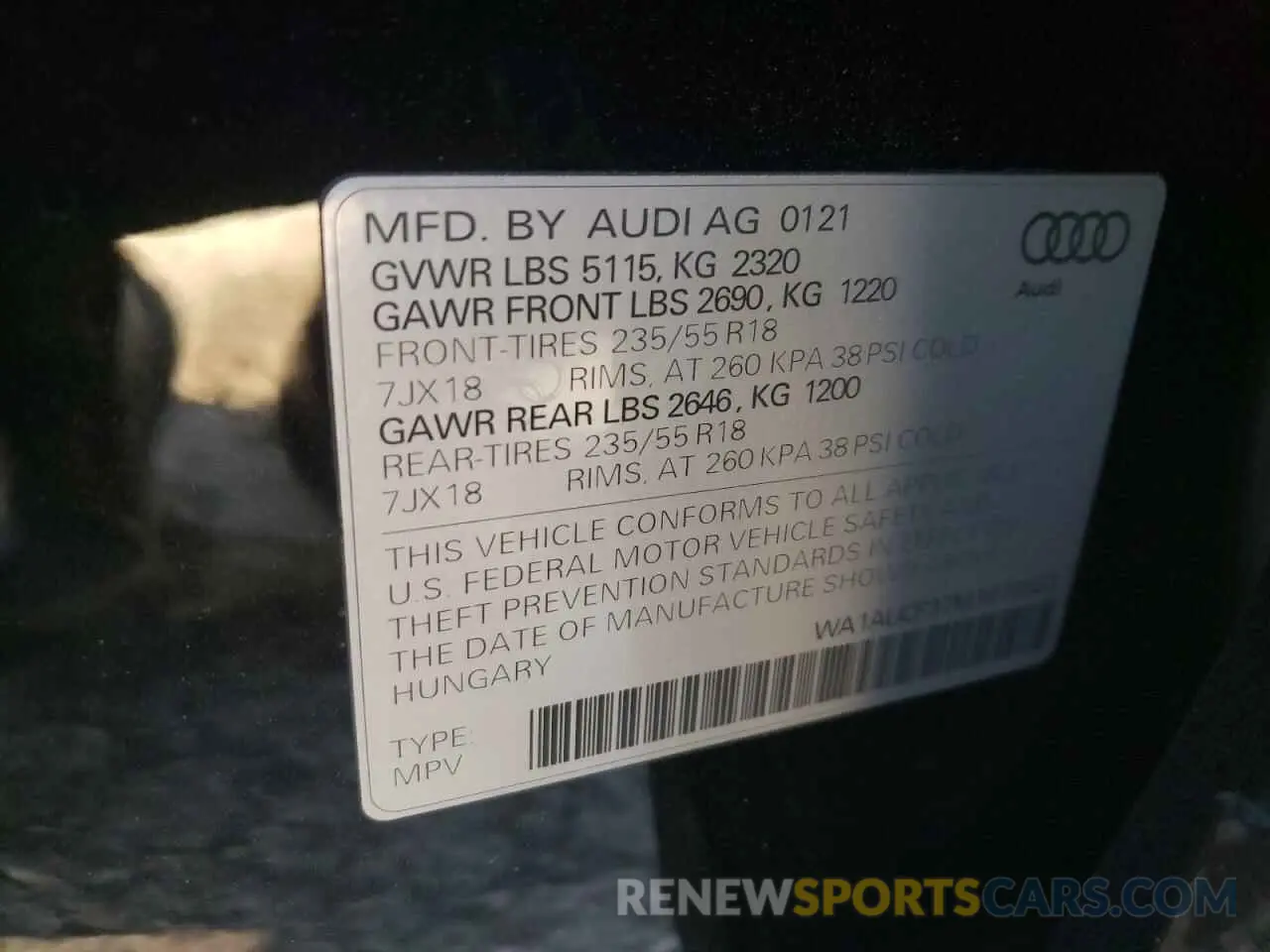 13 fotografías del automóvil dañado WA1AUCF37M1076983 AUDI Q3 2021