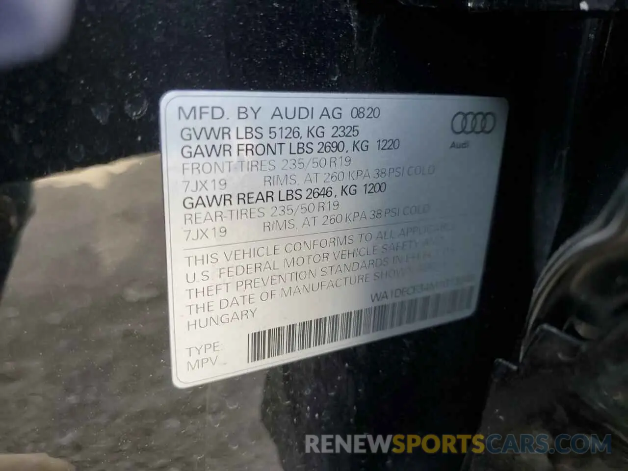 13 fotografías del automóvil dañado WA1DECF34M1013348 AUDI Q3 2021