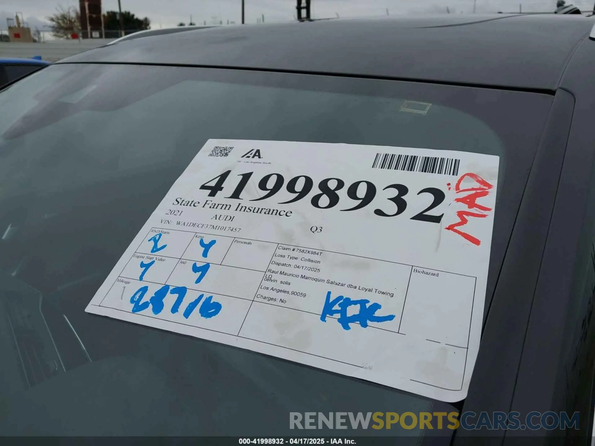 17 fotografías del automóvil dañado WA1DECF37M1017457 AUDI Q3 2021