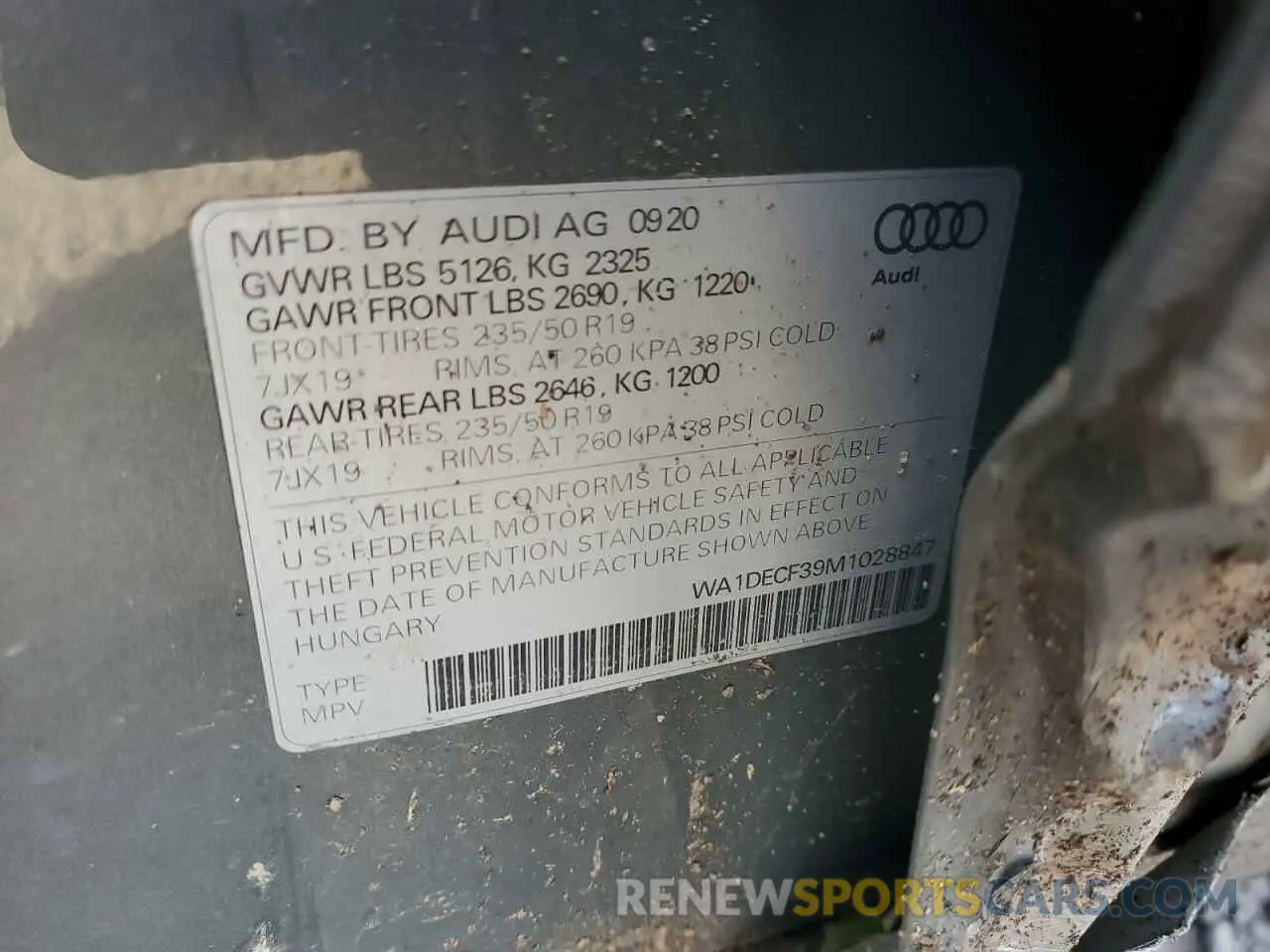 12 fotografías del automóvil dañado WA1DECF39M1028847 AUDI Q3 2021