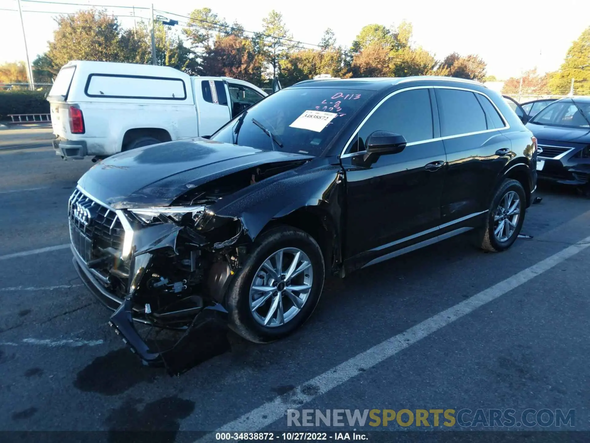 2 fotografías del automóvil dañado WA1DECF36N1123903 AUDI Q3 2022