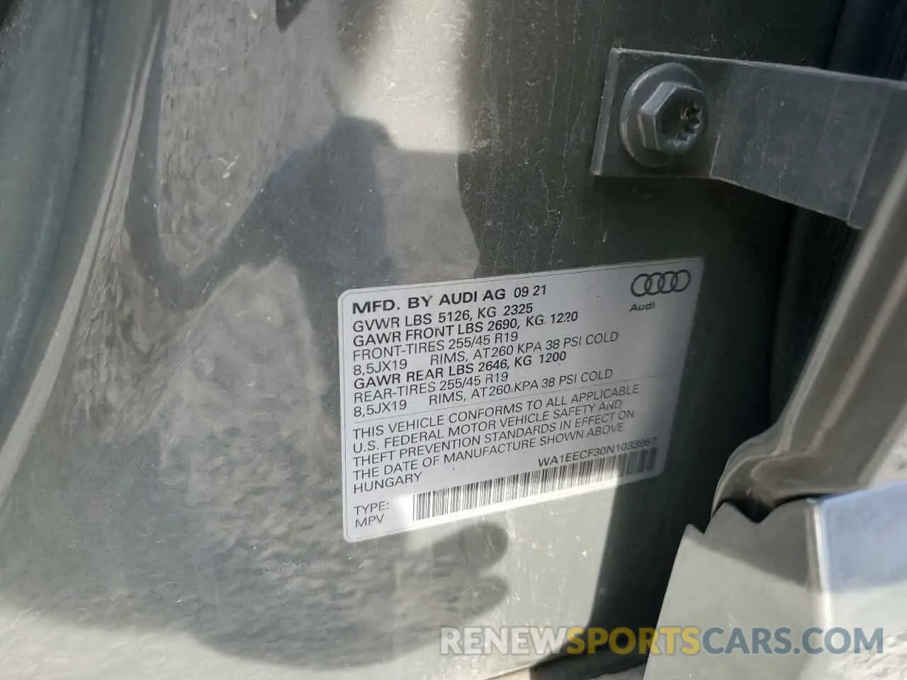 13 fotografías del automóvil dañado WA1EECF30N1033957 AUDI Q3 2022