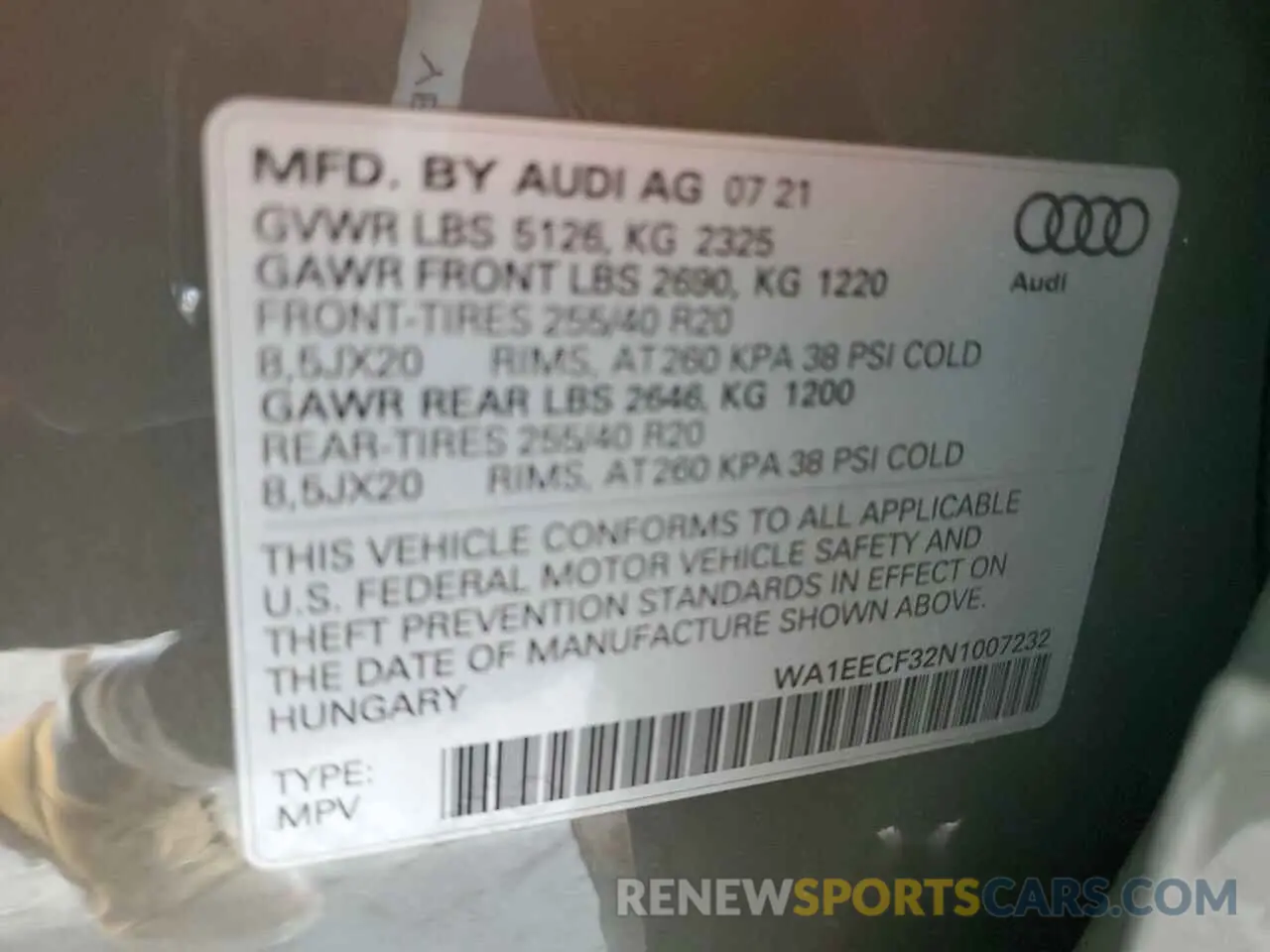 13 fotografías del automóvil dañado WA1EECF32N1007232 AUDI Q3 2022