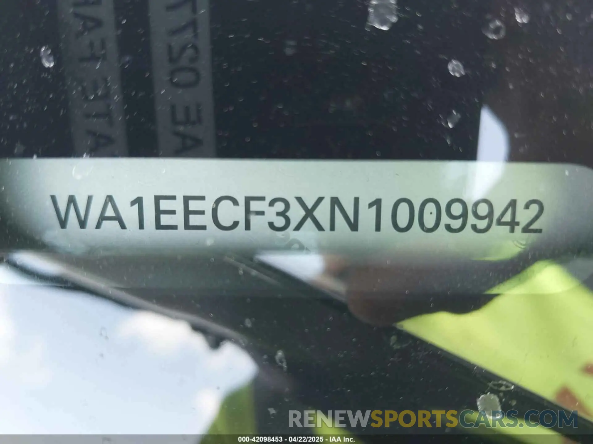 9 fotografías del automóvil dañado WA1EECF3XN1009942 AUDI Q3 2022