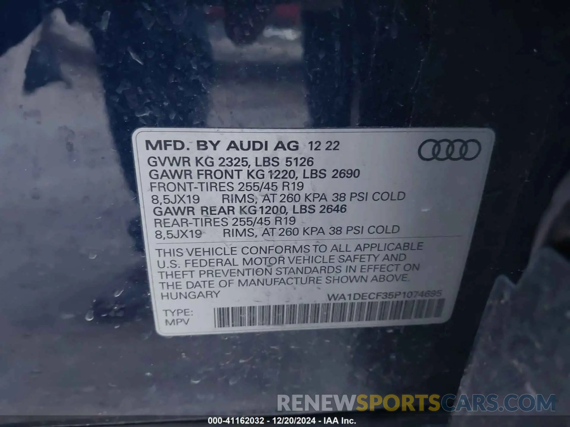9 fotografías del automóvil dañado WA1DECF35P1074695 AUDI Q3 2023