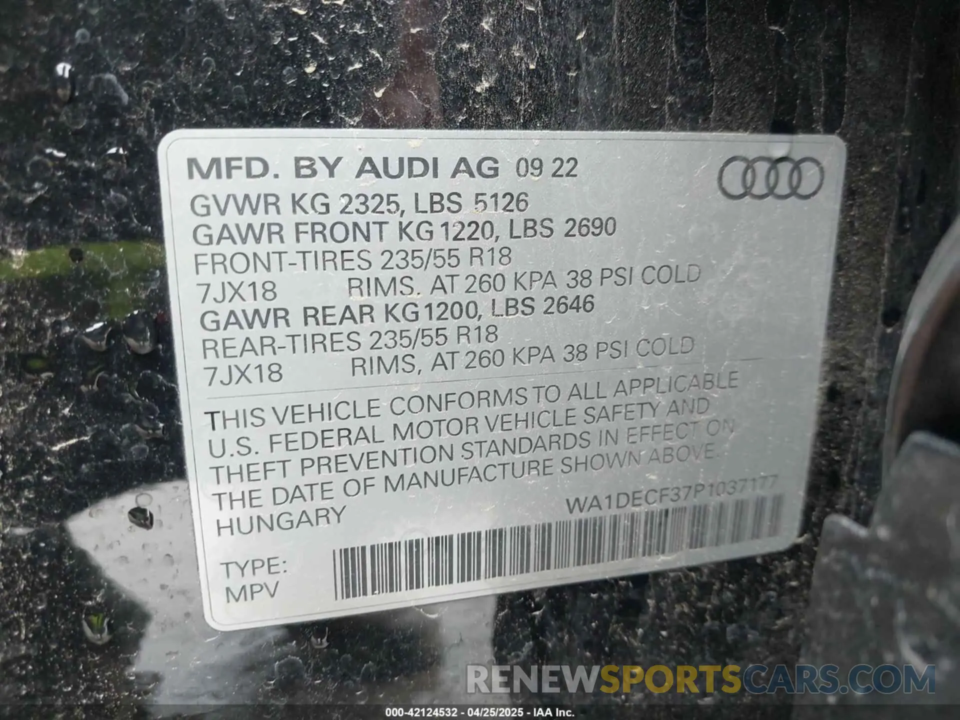 9 fotografías del automóvil dañado WA1DECF37P1037177 AUDI Q3 2023