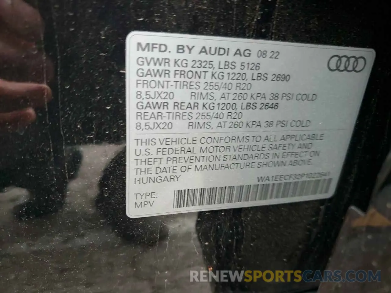 14 fotografías del automóvil dañado WA1EECF32P1022641 AUDI Q3 2023