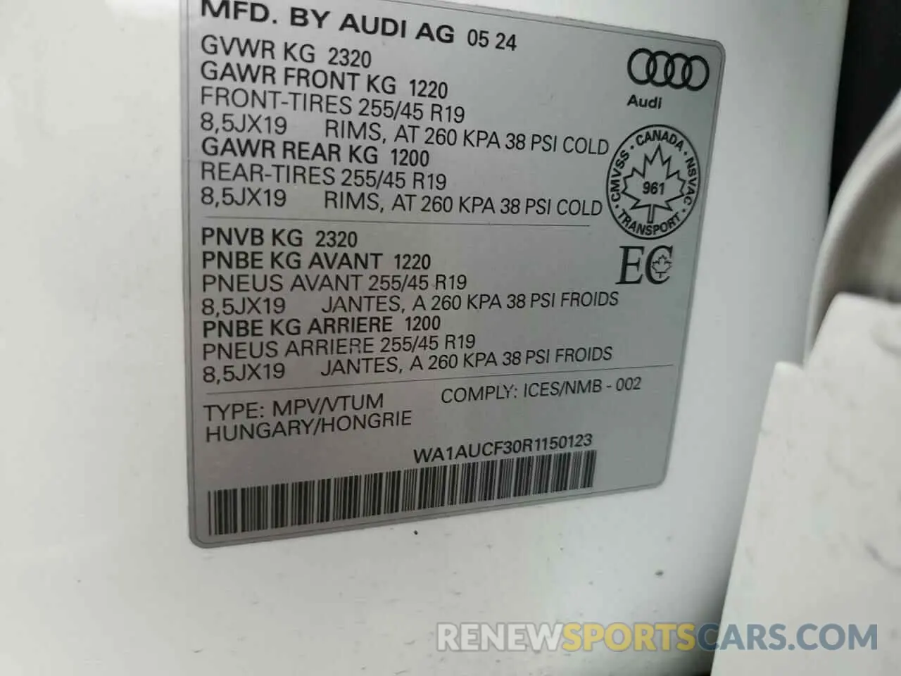 12 fotografías del automóvil dañado WA1AUCF30R1150123 AUDI Q3 2024