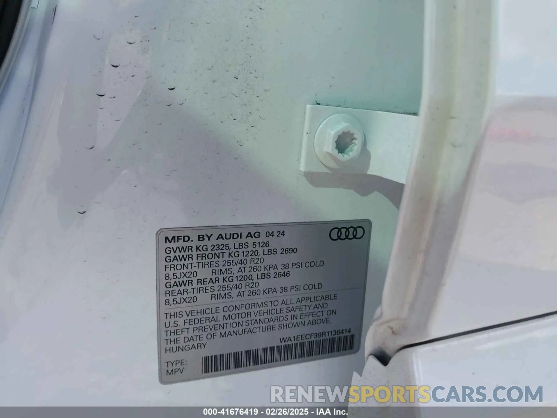 9 fotografías del automóvil dañado WA1EECF39R1136414 AUDI Q3 2024