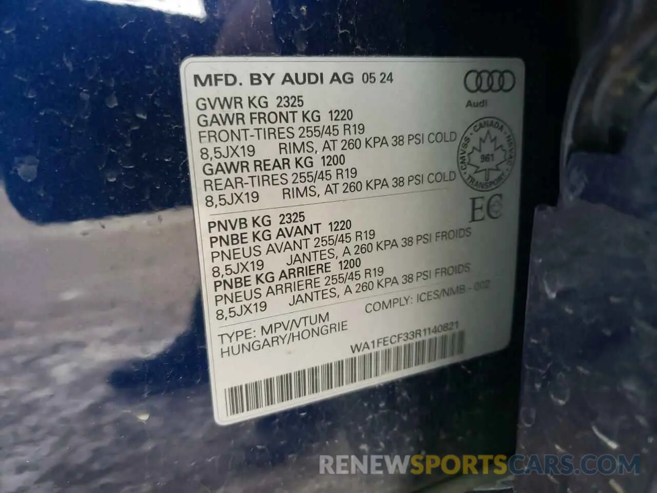 13 fotografías del automóvil dañado WA1FECF33R1140821 AUDI Q3 2024