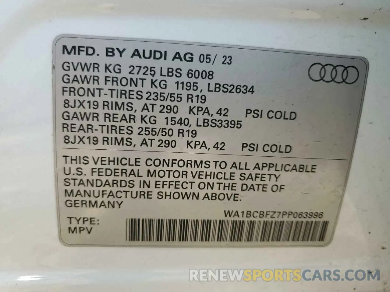 13 fotografías del automóvil dañado WA1BCBFZ7PP063996 AUDI Q4 E-TRON 2023