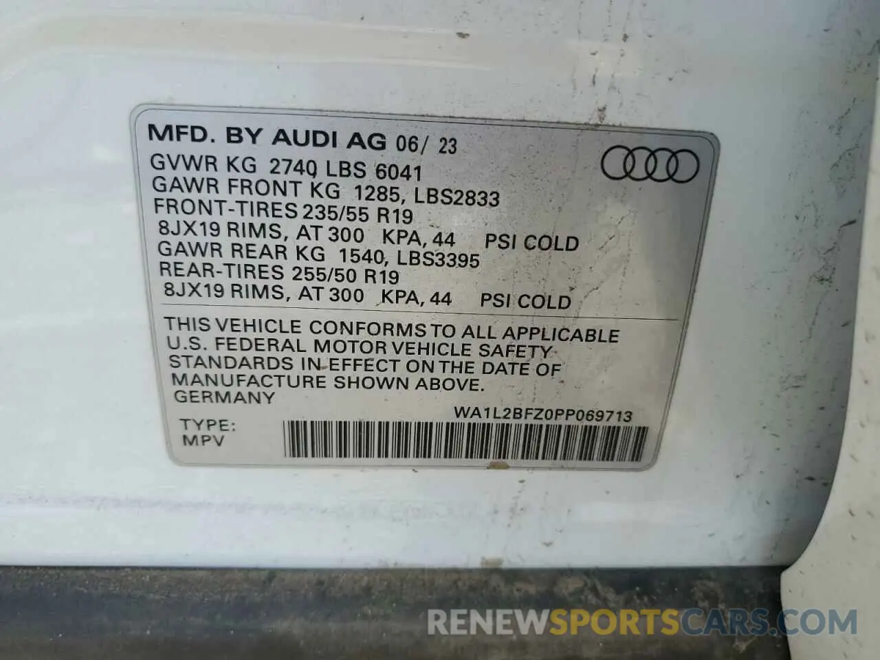 13 fotografías del automóvil dañado WA1L2BFZ0PP069713 AUDI Q4 E-TRON 2023