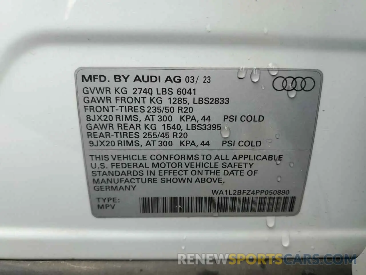 13 fotografías del automóvil dañado WA1L2BFZ4PP050890 AUDI Q4 E-TRON 2023