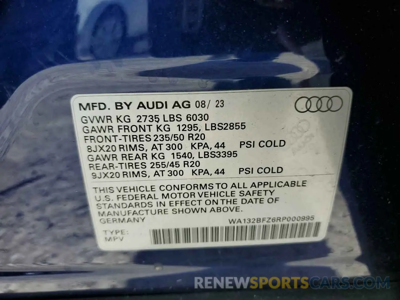 14 fotografías del automóvil dañado WA132BFZ6RP000995 AUDI Q4 E-TRON 2024