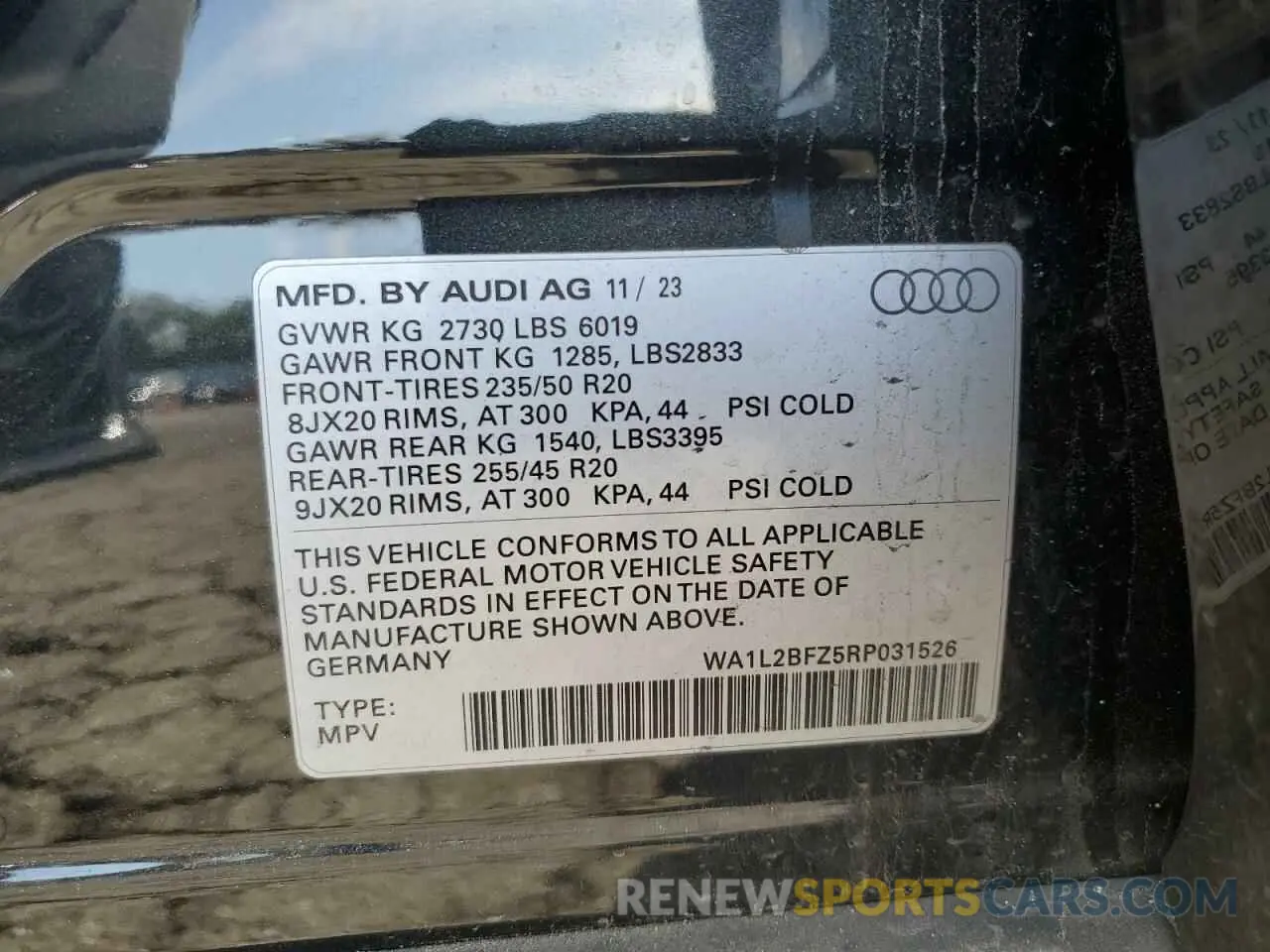13 fotografías del automóvil dañado WA1L2BFZ5RP031526 AUDI Q4 E-TRON 2024