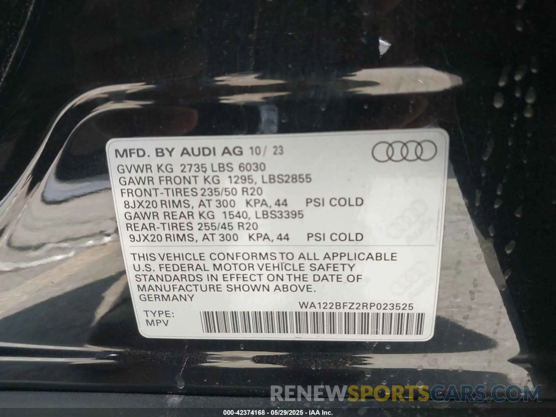 9 fotografías del automóvil dañado WA122BFZ2RP023525 AUDI Q4 SPORTBACK E-TRON 2024