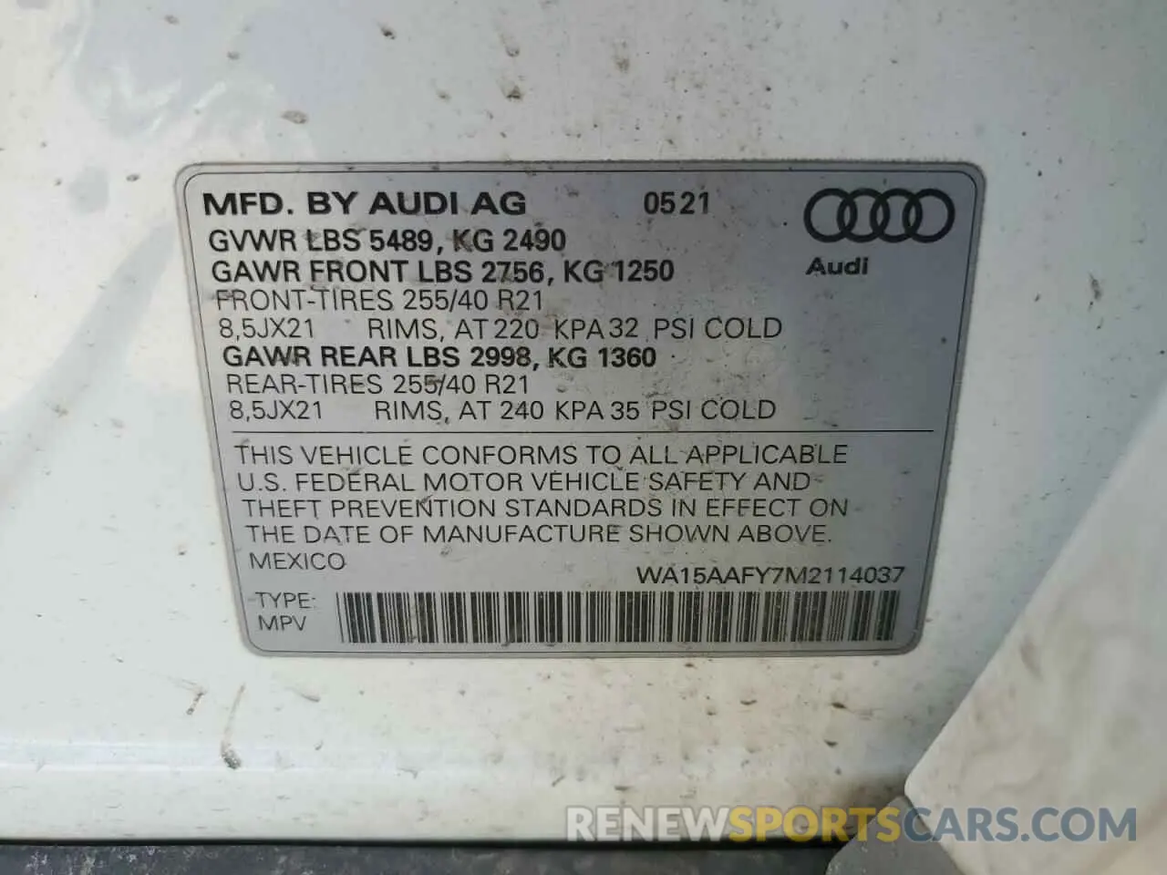 13 fotografías del automóvil dañado WA15AAFY7M2114037 AUDI Q5 2021