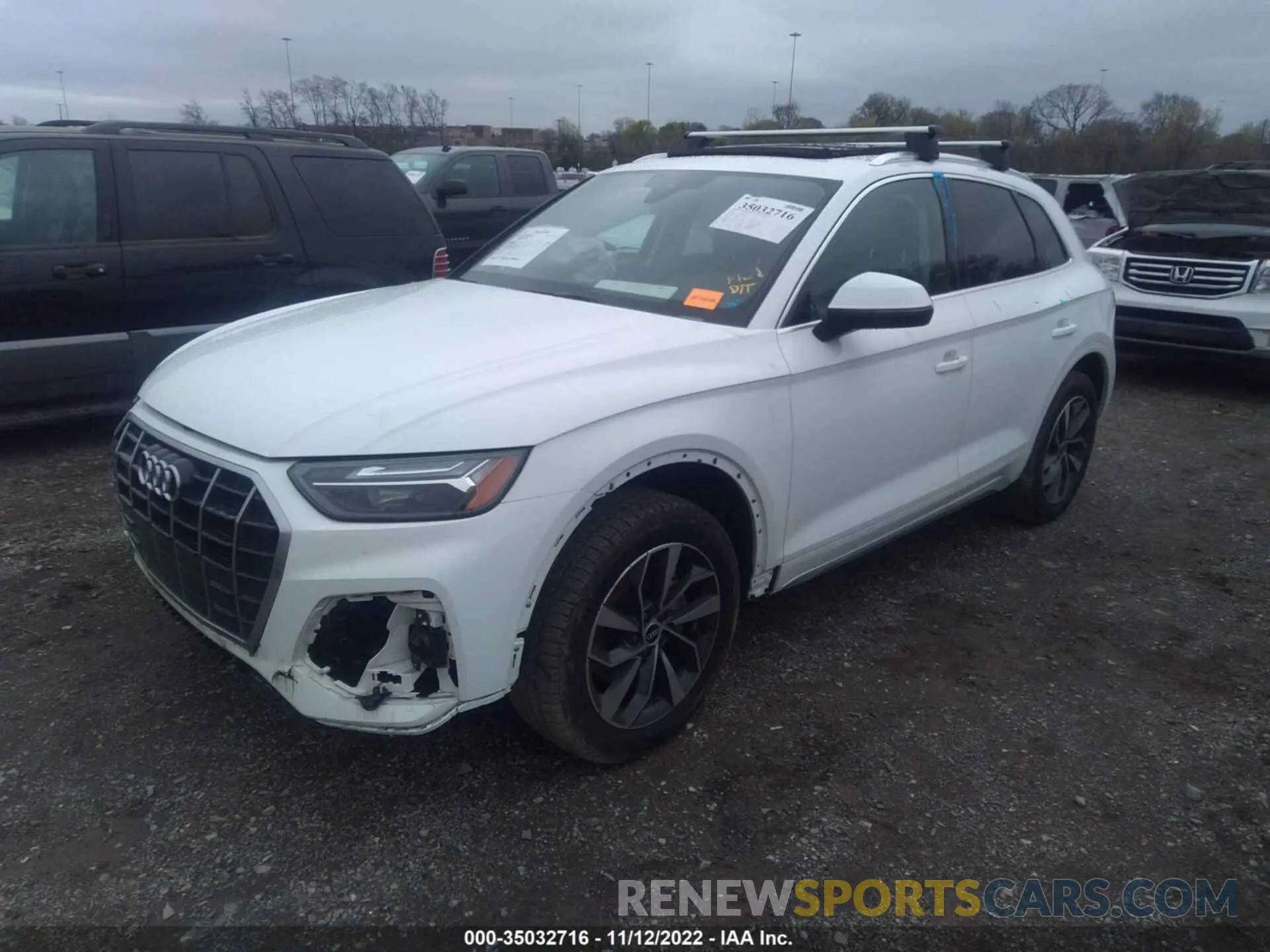 2 fotografías del automóvil dañado WA1AAAFY5M2089525 AUDI Q5 2021