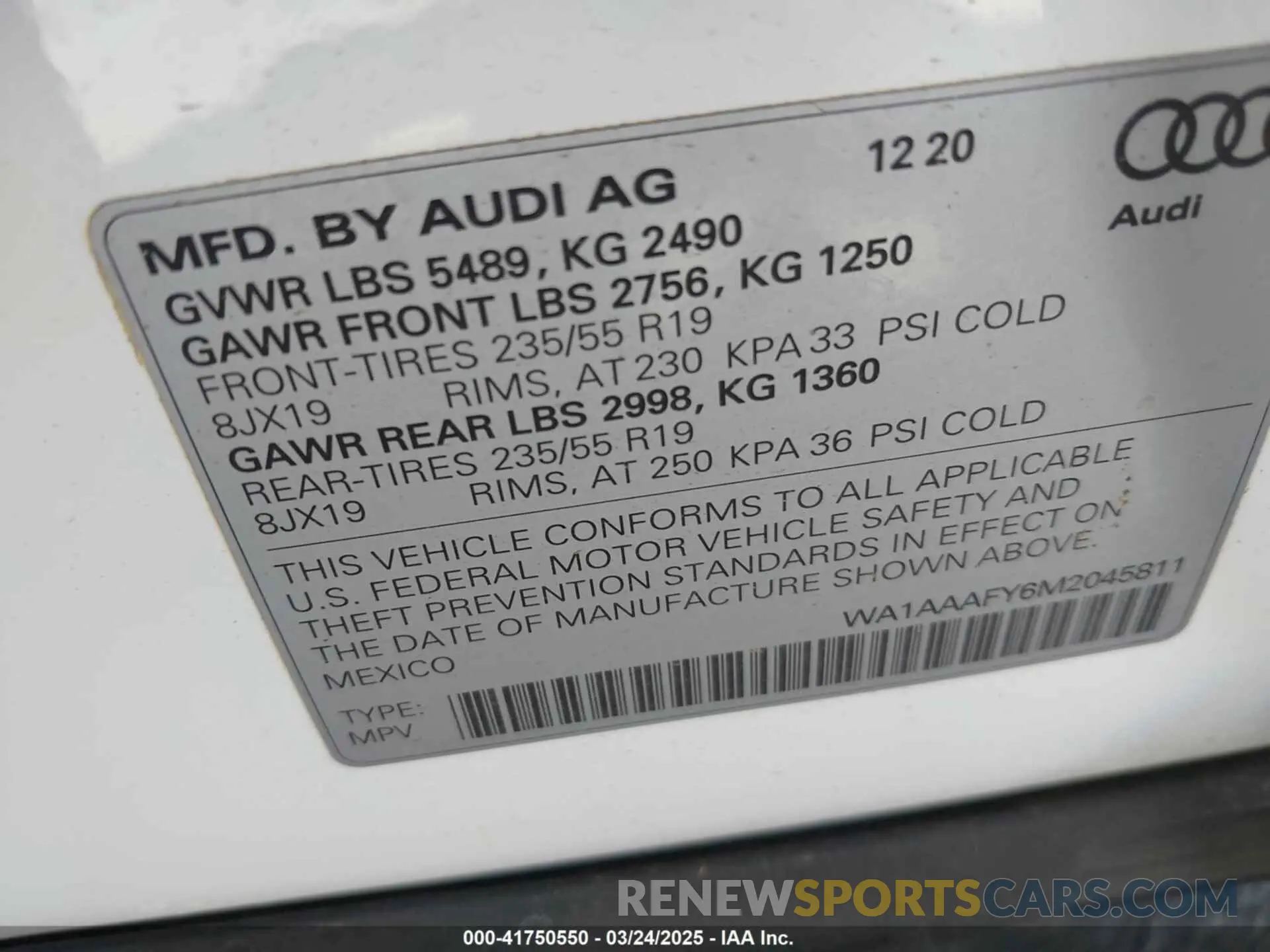 9 fotografías del automóvil dañado WA1AAAFY6M2045811 AUDI Q5 2021