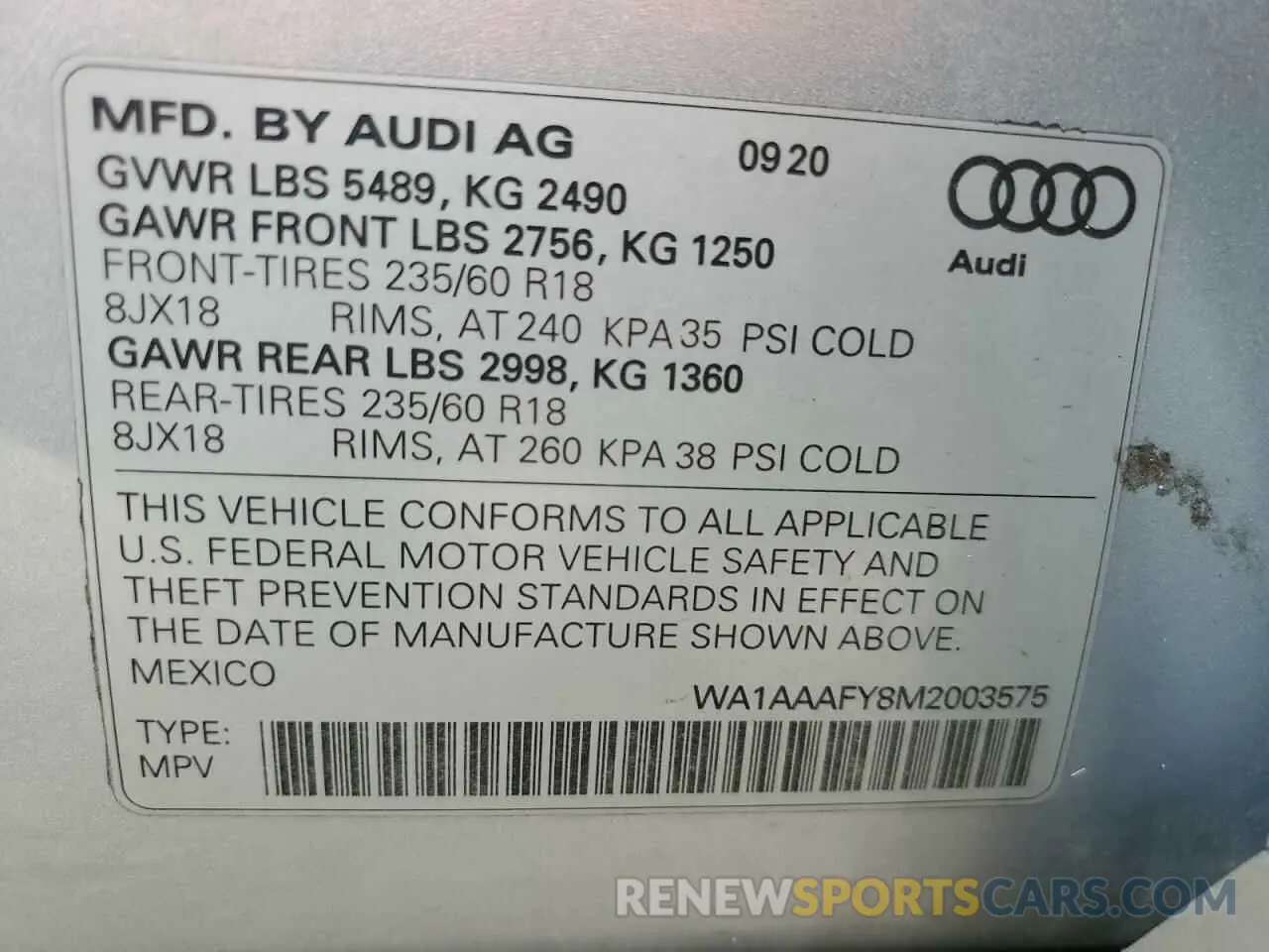 13 fotografías del automóvil dañado WA1AAAFY8M2003575 AUDI Q5 2021