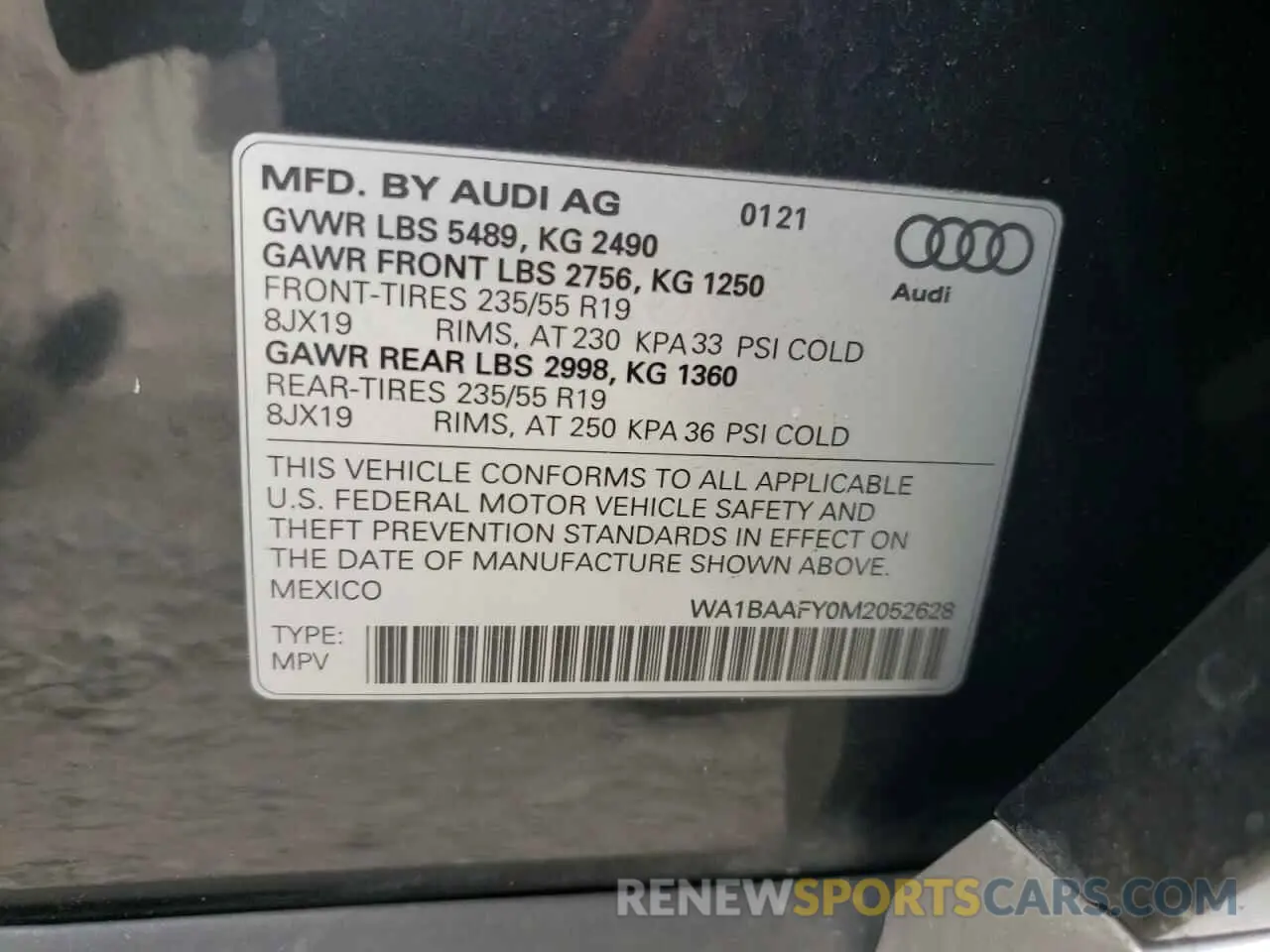 13 fotografías del automóvil dañado WA1BAAFY0M2052628 AUDI Q5 2021