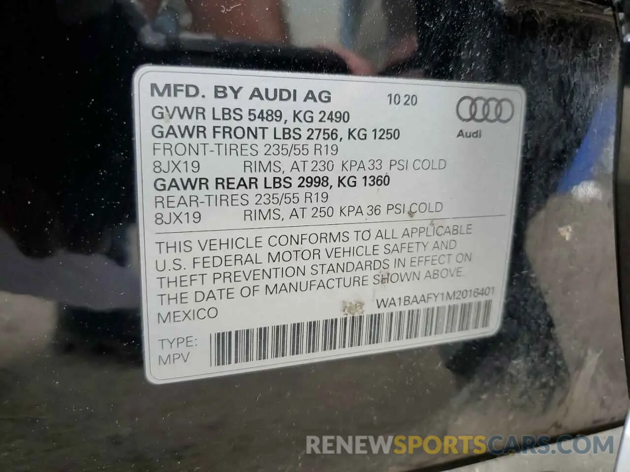 13 fotografías del automóvil dañado WA1BAAFY1M2016401 AUDI Q5 2021