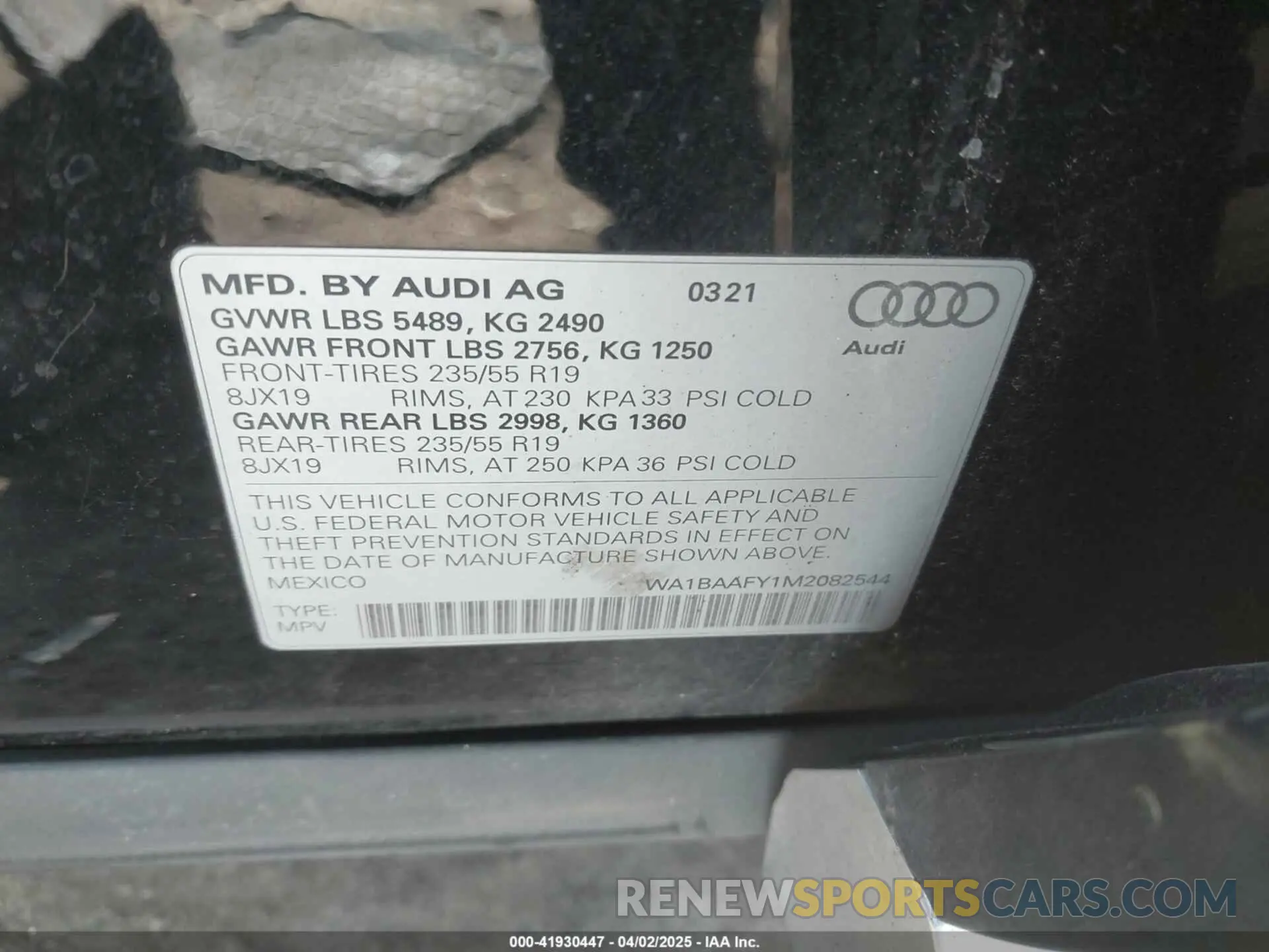 9 fotografías del automóvil dañado WA1BAAFY1M2082544 AUDI Q5 2021