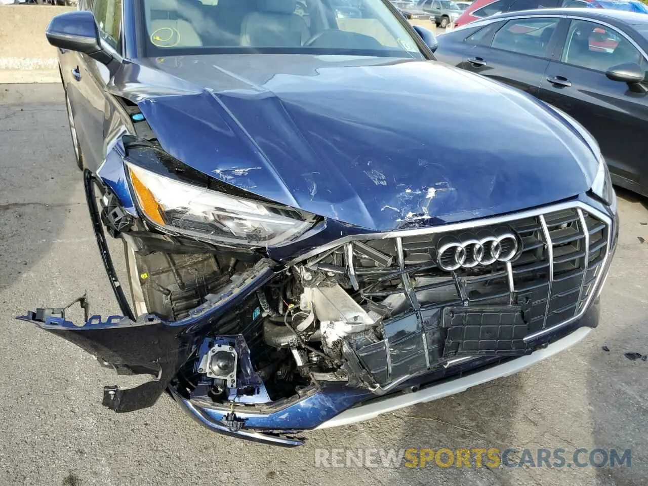 9 fotografías del automóvil dañado WA1BAAFY3M2087986 AUDI Q5 2021