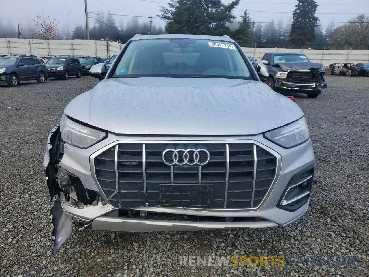 5 fotografías del automóvil dañado WA1BAAFY5M2063415 AUDI Q5 2021