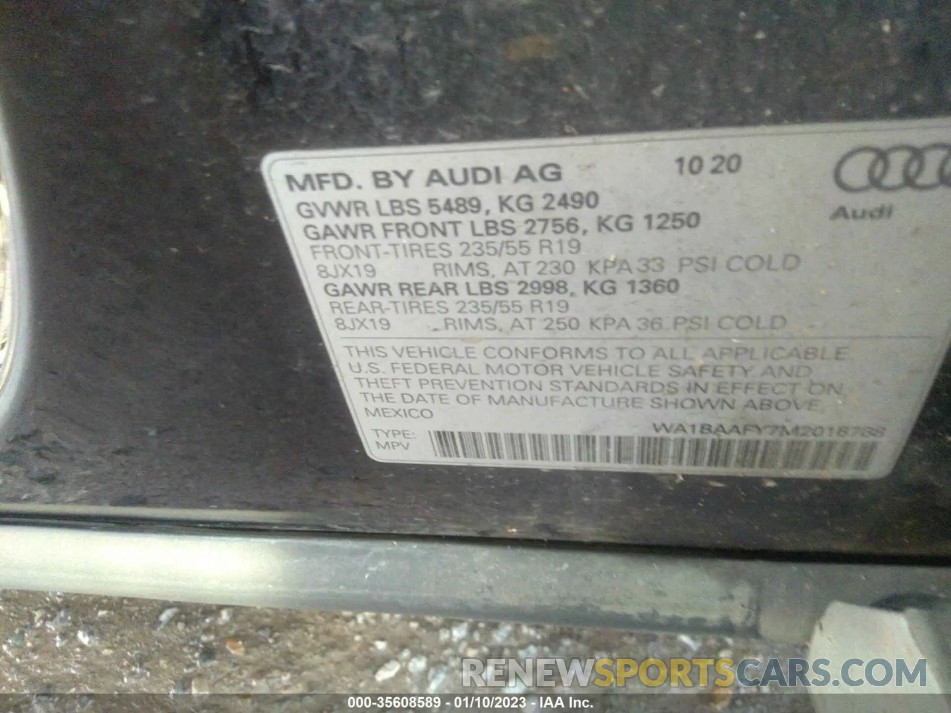9 fotografías del automóvil dañado WA1BAAFY7M2016788 AUDI Q5 2021