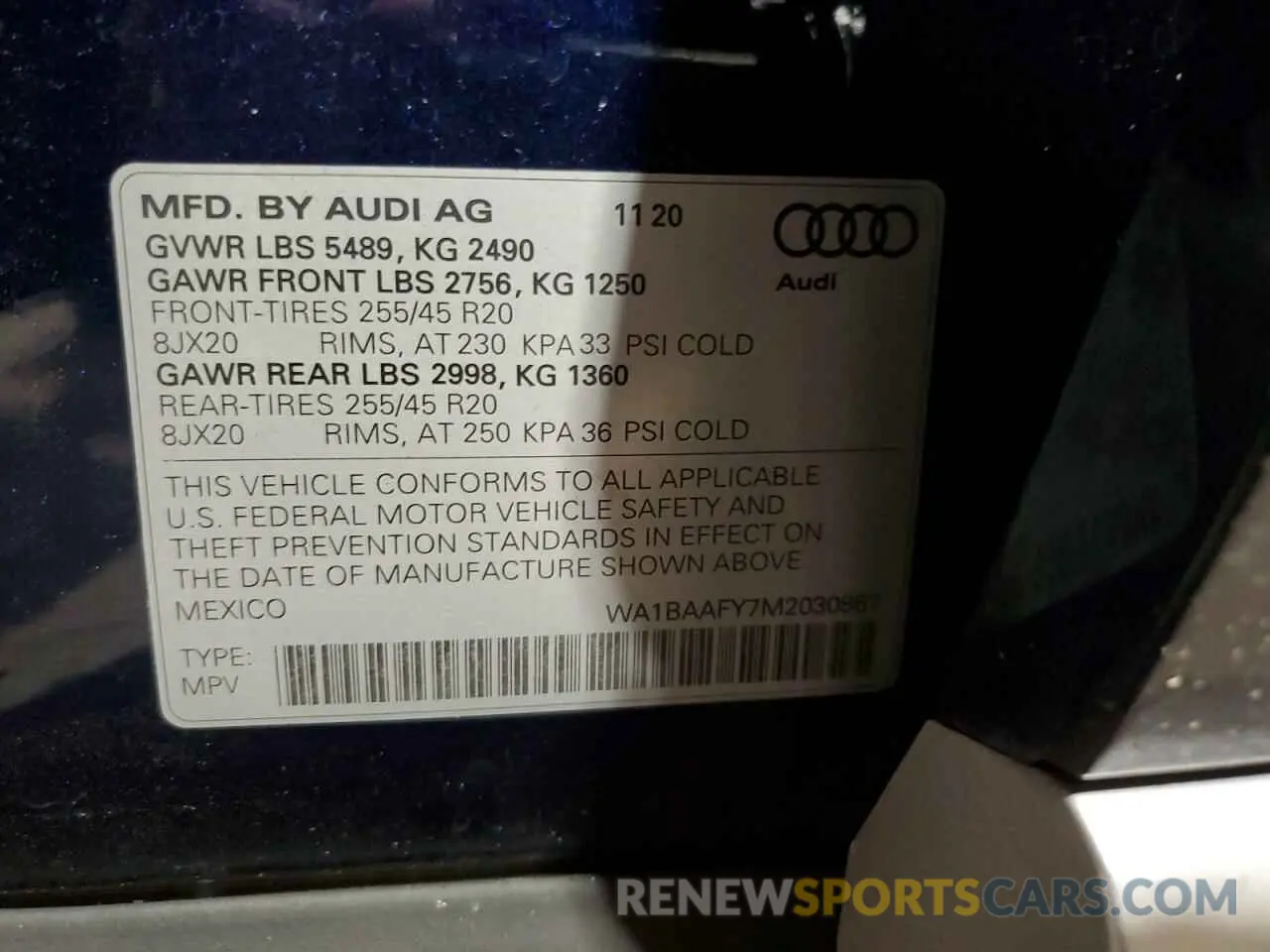 15 fotografías del automóvil dañado WA1BAAFY7M2030867 AUDI Q5 2021