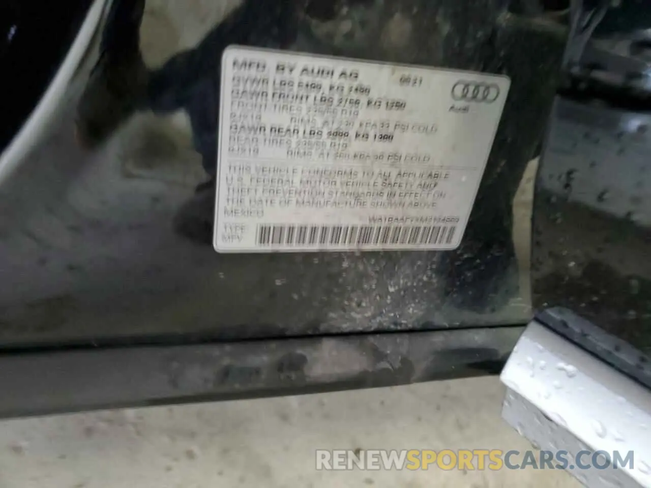 14 fotografías del automóvil dañado WA1BAAFYXM2124869 AUDI Q5 2021