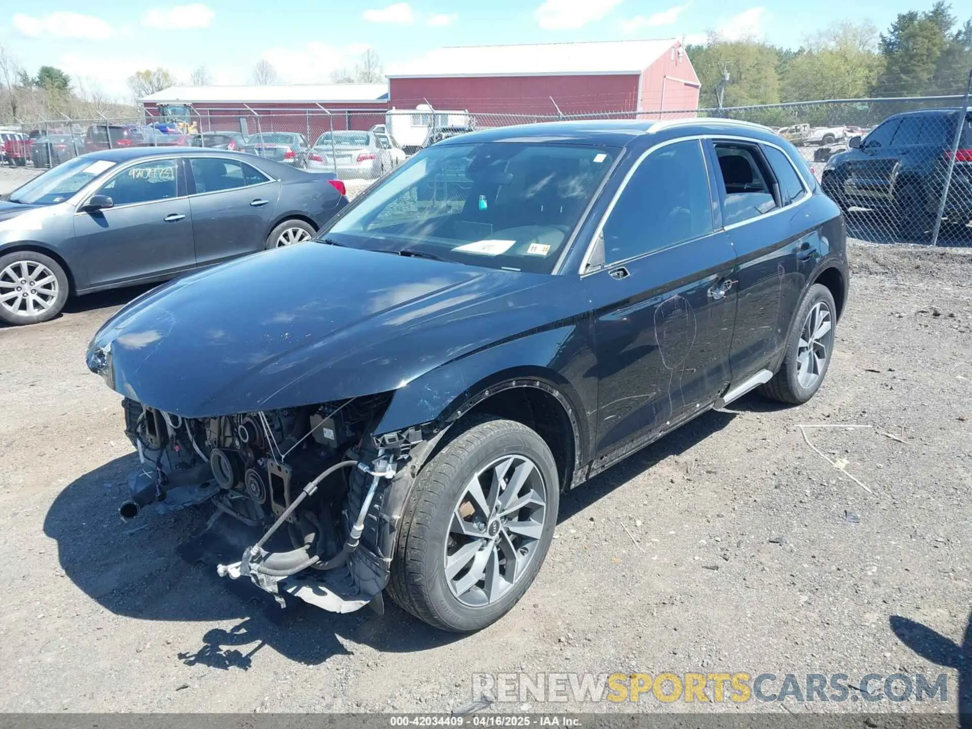 2 fotografías del automóvil dañado WA1BABFYXM2045191 AUDI Q5 2021