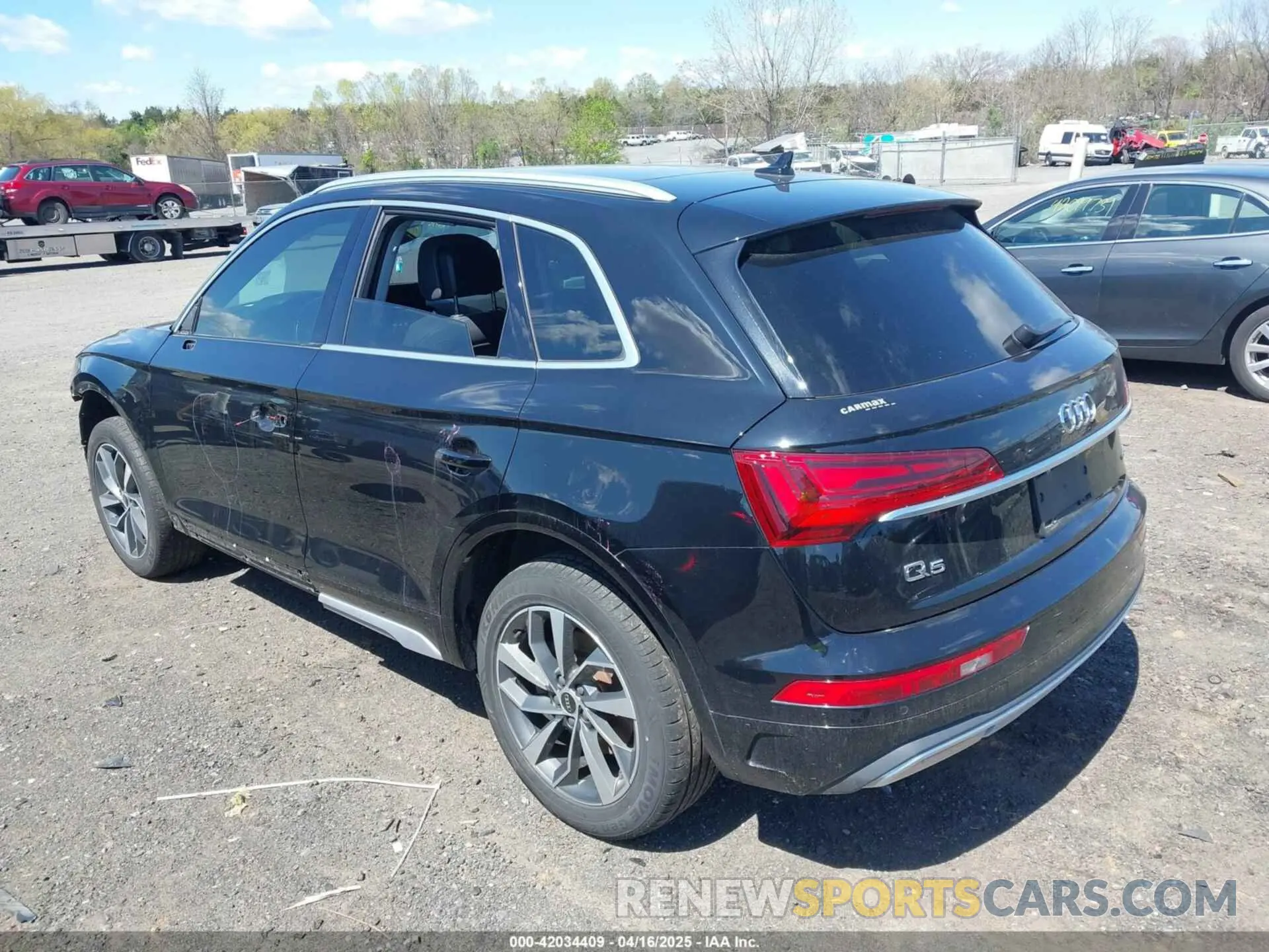 3 fotografías del automóvil dañado WA1BABFYXM2045191 AUDI Q5 2021