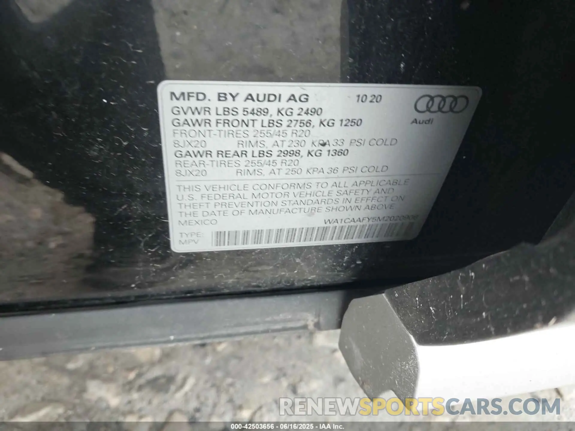 9 fotografías del automóvil dañado WA1CAAFY5M2020908 AUDI Q5 2021