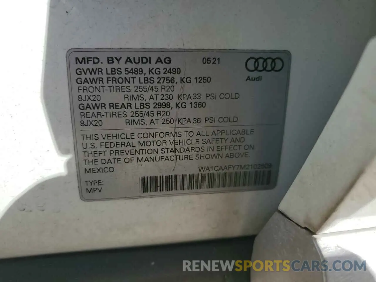 13 fotografías del automóvil dañado WA1CAAFY7M2102509 AUDI Q5 2021
