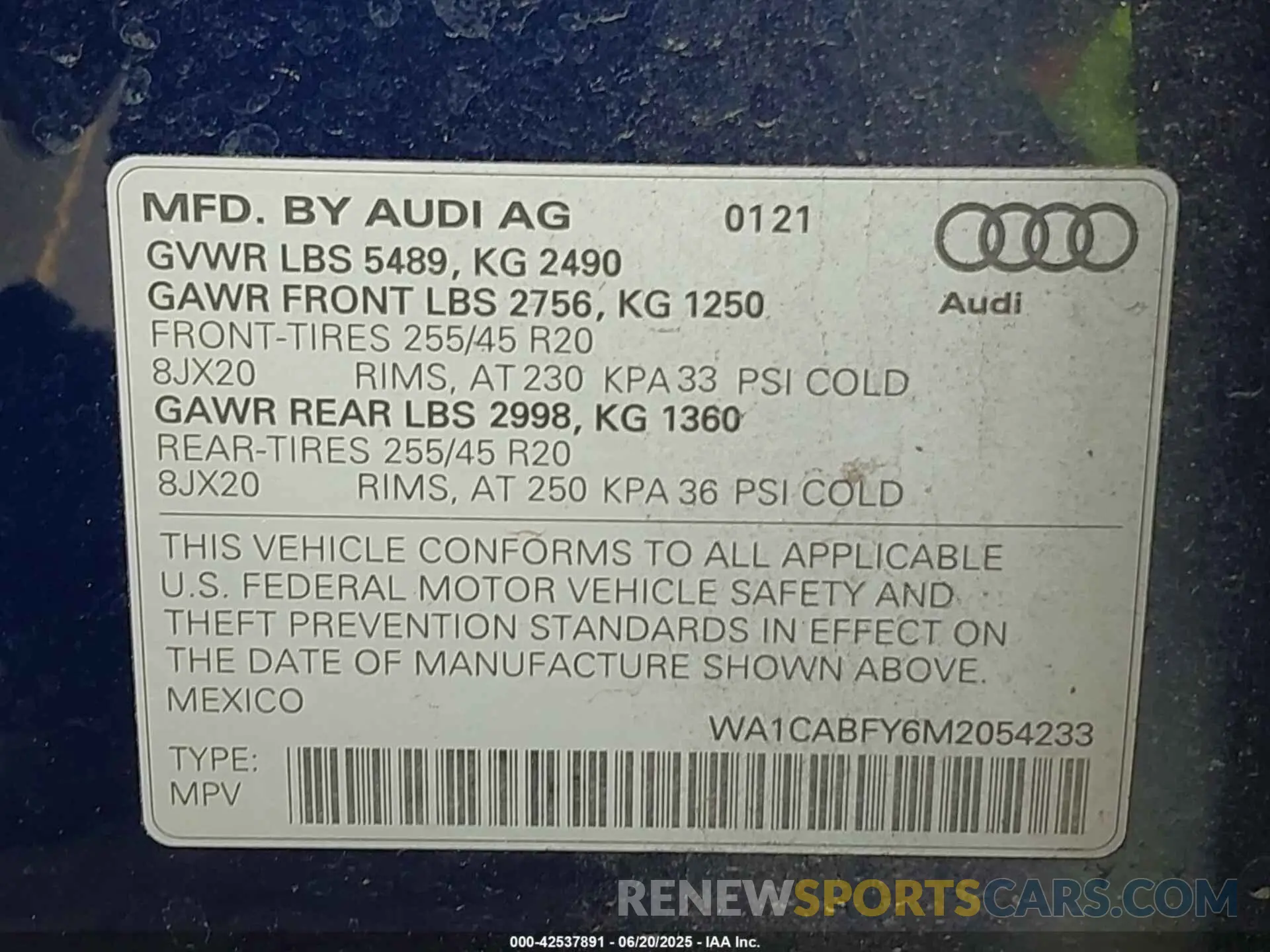 9 fotografías del automóvil dañado WA1CABFY6M2054233 AUDI Q5 2021