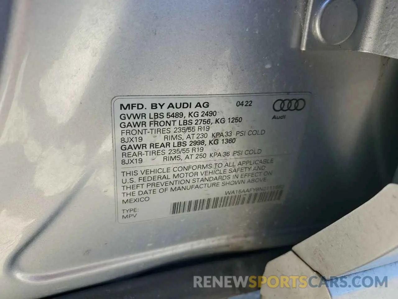 13 fotografías del automóvil dañado WA15AAFY8N2111682 AUDI Q5 2022