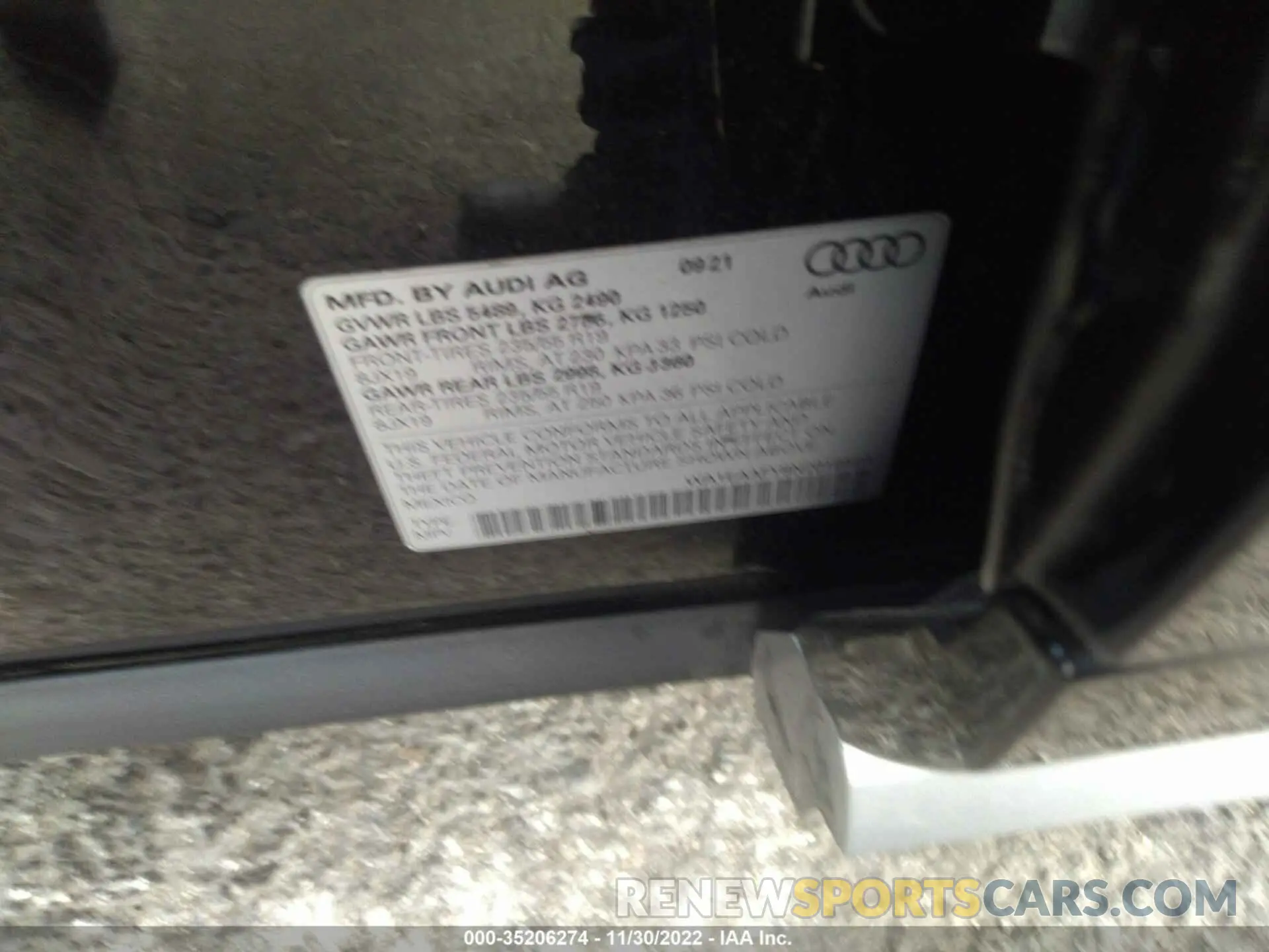 9 fotografías del automóvil dañado WA1EAAFY8N2018564 AUDI Q5 2022