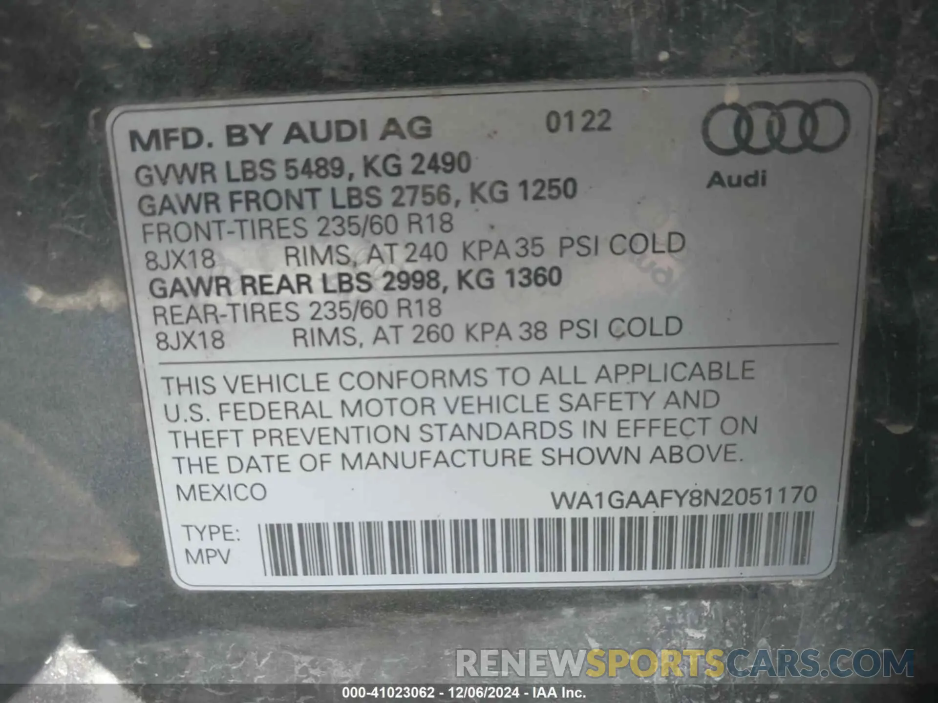 9 fotografías del automóvil dañado WA1GAAFY8N2051170 AUDI Q5 2022