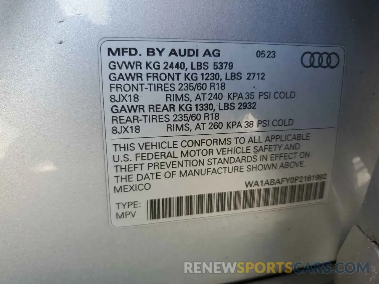 13 fotografías del automóvil dañado WA1ABAFY0P2161992 AUDI Q5 2023