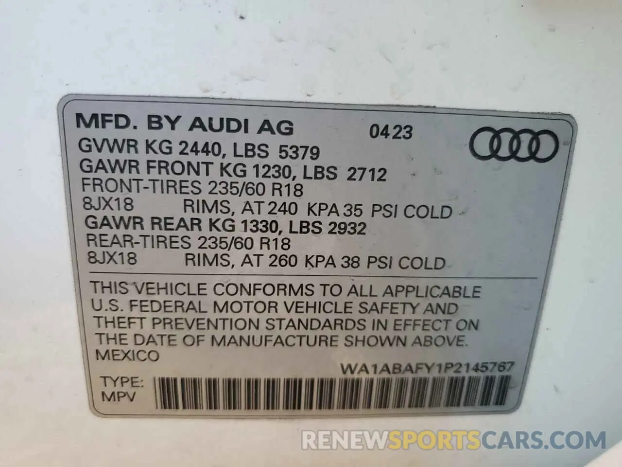 12 fotografías del automóvil dañado WA1ABAFY1P2145767 AUDI Q5 2023