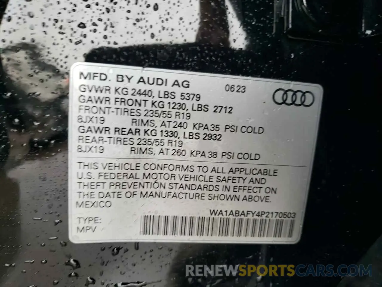 13 fotografías del automóvil dañado WA1ABAFY4P2170503 AUDI Q5 2023