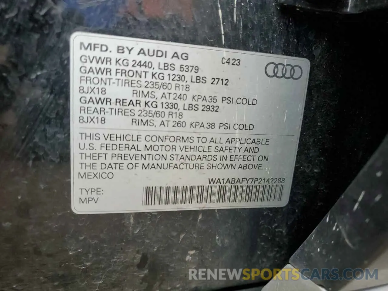 13 fotografías del automóvil dañado WA1ABAFY7P2142288 AUDI Q5 2023