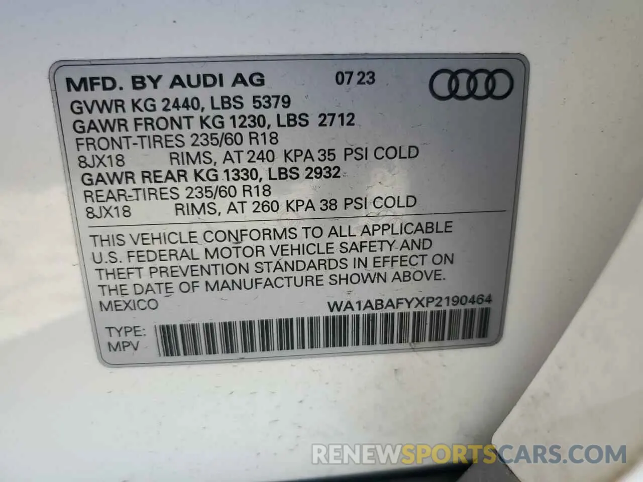 13 fotografías del automóvil dañado WA1ABAFYXP2190464 AUDI Q5 2023