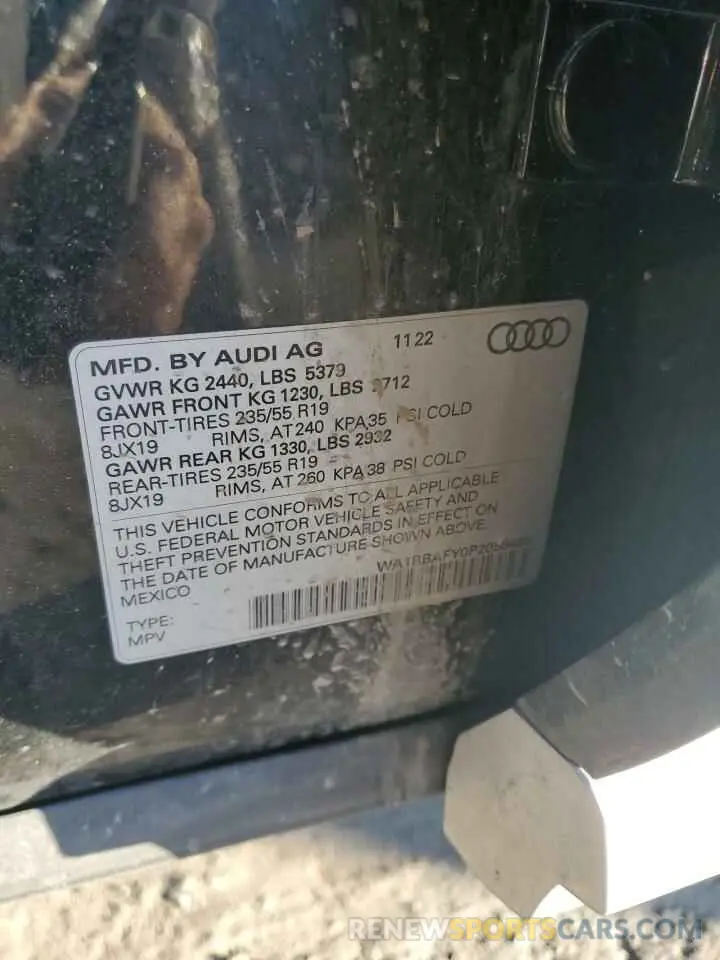 13 fotografías del automóvil dañado WA1BBAFY0P2058480 AUDI Q5 2023