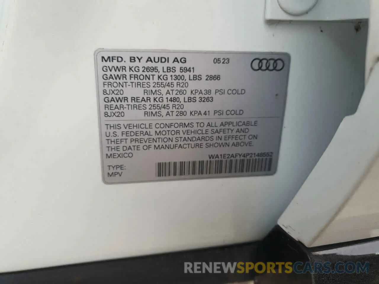 12 fotografías del automóvil dañado WA1E2AFY4P2148552 AUDI Q5 2023