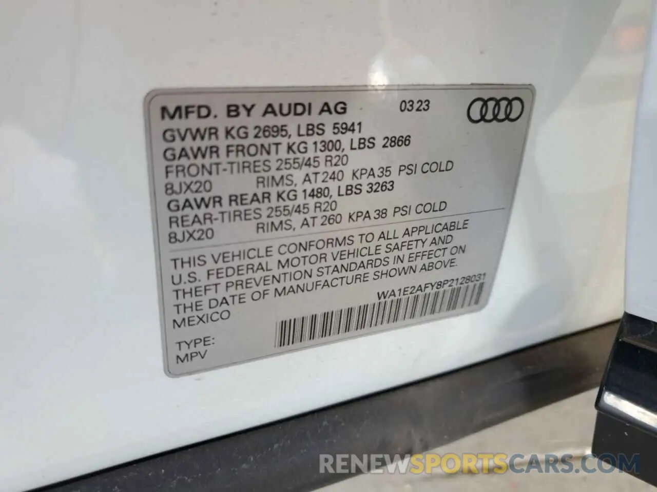 13 fotografías del automóvil dañado WA1E2AFY8P2128031 AUDI Q5 2023